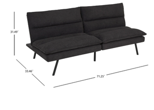 lot 674 image: Mainstays Pillow Top 71.25 Futon, Charcoal
