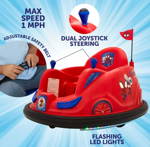 lot 691 image: Marvel Spidey 6V Bumper Car Ride on Toy