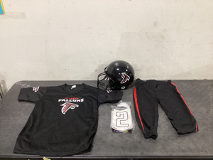 lot 705 image: Atlanta Falcons Practice Jersey size L,Helmet,and Pants