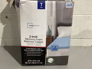 lot 597 image: Mainstays 2 Memory Foam Mattress Topper, Twin