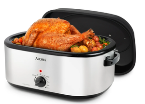 lot 434 image: Aroma 22Qt. Electric Roaster Oven with High Dome Lid, 8X Bonded Granite Enamel