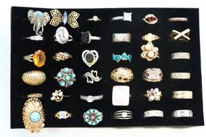 lot 4 image: Costume Jewelry Rings Lot of 36 Vintage & Modern