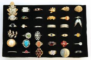 lot 5 image: Costume Jewelry Rings Lot of 36 Vintage & Modern