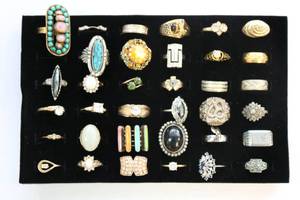 lot 6 image: Costume Jewelry Rings Lot of 36 Vintage & Modern