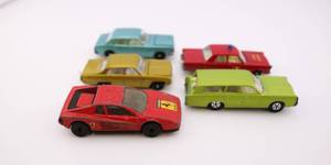 lot 48 image: Matchbox Cars Lot of 5 Vintage Fire Chief Ferrari Station Wagon
