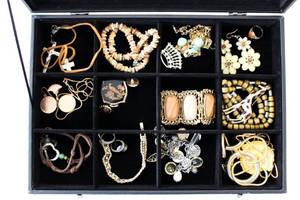 lot 63 image: Costume Jewelry Lot Bracelets Earrings Ring Vintage & Modern