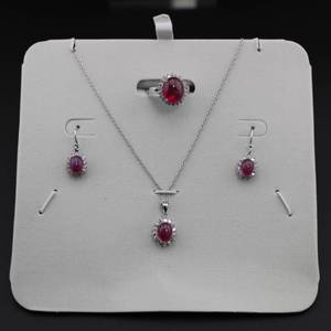 lot 125 image: Stauer Sterling Jewelry Set Necklace Earrings Ring
