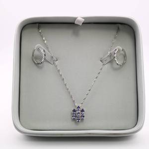 lot 123 image: Stauer Sterling Silver Necklace & Earring Set