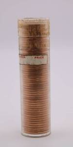 lot 118 image: 1955-S BU Wheat Penny Roll 50 Coins