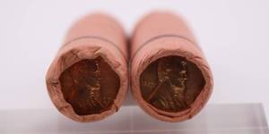 lot 117 image: 1956-D Wheat Penny Lot of 2 Rolls BU