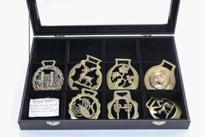 lot 153 image: Antique Brass Harness Saddle Medallions Set of 7