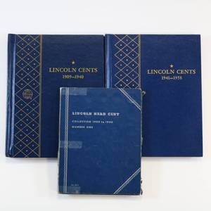 lot 137 image: Lincoln Cent Books Lot of 3 1909-1958