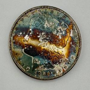 lot 165 image: 1900 Morgan Silver Dollar Toned