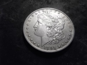 lot 10 image: 1891 S Morgan Silver Dollar