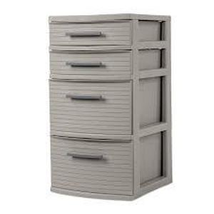 4 Drawer Weave Tower Dark Gray - Brightroom