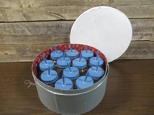 Lot of 12 Glass Mason Jar Mugs w Lids and Straws-16 fl oz in Christmas Hatbox