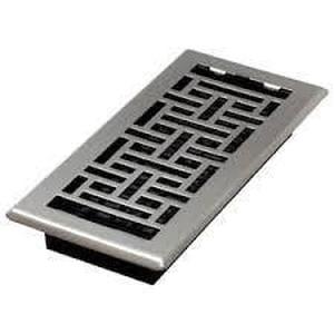 (Lot of 4) Decor Gate 4 in. x 10 in. Steel Brushed Nickel Oriental Design Floor Register-Nickel-Duct Opening Size (in.) 10 x 4