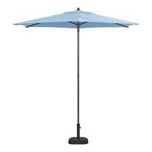 StyleWell 7.5 ft. Steel Market Outdoor Patio Umbrella in Periwinkle Blue