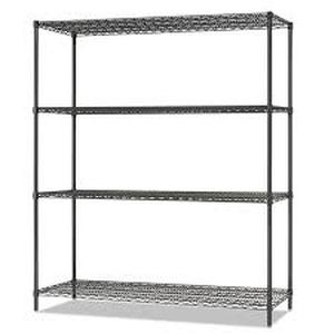 Alera 36 in. W x 14 in. D x 54 in. H Four-Shelf Residential Wire Shelving - Black