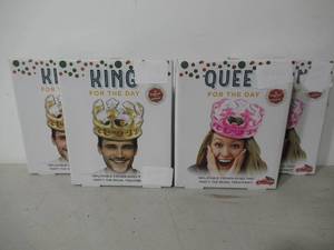 Lot of 4 Inflatable King  Queen for a Day Crowns