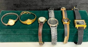 lot 22A image: (6) Vintage Wrist WatchesWaltham T Swiss Kar, Pulsar Quartz 824MC, Britannia Water Resistant Japan V102, Guess 95 Japan Movement Etc