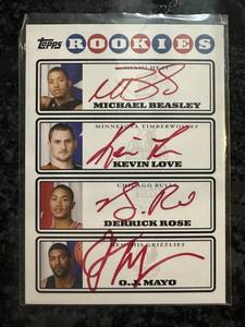 2008 Topps Rookie Auto Rose, Love, Beasley, Mayo NICE