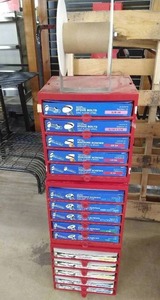 lot 13 image: (3) Bins of Hardware - Lag Screws, Machine Screws & Stove Bolts