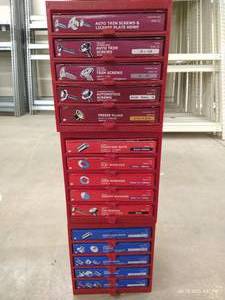 lot 20 image: (3) Bins of Hardware - Auto Screws & Various NutsWashers