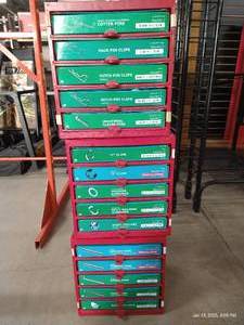 lot 21 image: (3) Bins of Hardware - Various Pins & Clips