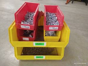 lot 27 image: Multiple Bins of Sheetrock Screws & Various Bolts