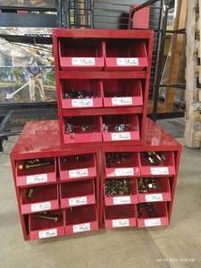 lot 36 image: (3) Bins of Hardware - Miscellaneous Bolts, Etc