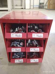 lot 38 image: (1) Bin of Hardware - LongHeavy Bolts