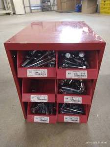 lot 45 image: (1) Bin of Hardware - LongHeavy Bolts