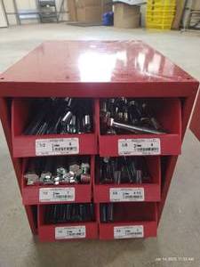 lot 51 image: (1) Bin of Hardware - LongHeavy Bolts