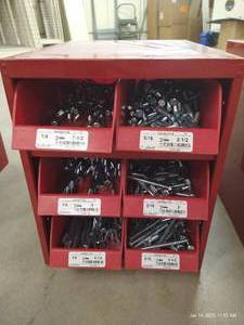 lot 57 image: (1) Bin of Hardware - LongHeavy Bolts