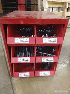 lot 62 image: (1) Bin of Hardware - LongHeavy Bolts