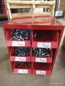 lot 63 image: (1) Bin of Hardware - LongHeavy Bolts