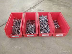 lot 74 image: (4) Bins of Hex Head Lag Screws