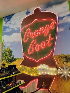 lot 1 image: Iconic & Historical 16 Bronze Boot Sign