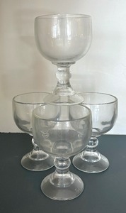 lot 116 image: Four Thick Glass Footed Goblets