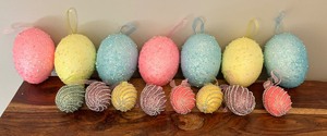 lot 127 image: Decorative Pastel Colored Egg Figurines