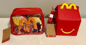 lot 53 image: McDonalds Happy Meal Box Figural Crossbody Bag Boxlunch Exclusive New & McDonalds McDonaldland Characters Cosmetic Travel Bag Set of 3 New Fries Nugget