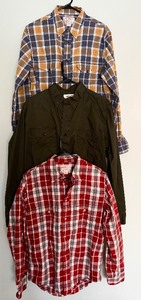 lot 76 image: Three Filson Garment Plaid Button Down Shirts