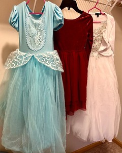 lot 181 image: Three Fantastic Dress Up Dresses and White Shoes