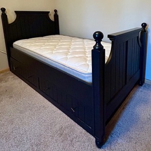 lot 189 image: Black Twin Trundle Bed Frame