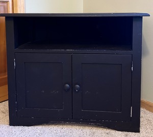 lot 192 image: Dark Brown Corner TV Stand