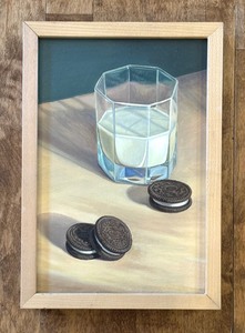 lot 86 image: Milk and Cookies Original Painting by D. Van Horn