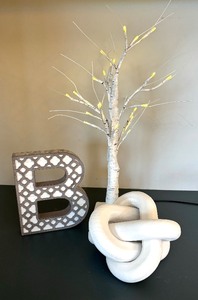 lot 94 image: Birch Tree Decor, B Decor and Geometric Figurine