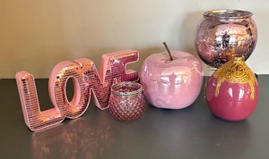 lot 97 image: Pretty Pink Vases, Apple, Love Sign and More