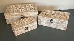 lot 99 image: Three Decorative Boxes by Nelson Pine Industries